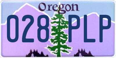 OR license plate 028PLP