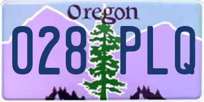 OR license plate 028PLQ