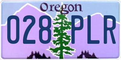 OR license plate 028PLR