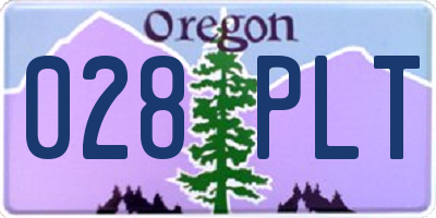 OR license plate 028PLT