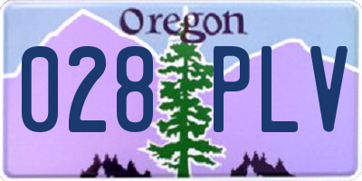 OR license plate 028PLV