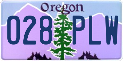 OR license plate 028PLW