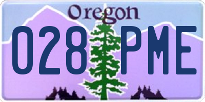 OR license plate 028PME