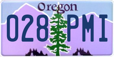 OR license plate 028PMI