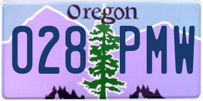 OR license plate 028PMW