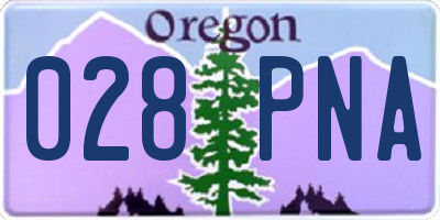 OR license plate 028PNA