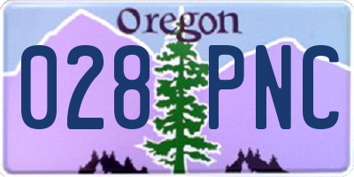 OR license plate 028PNC