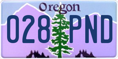 OR license plate 028PND