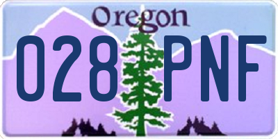 OR license plate 028PNF