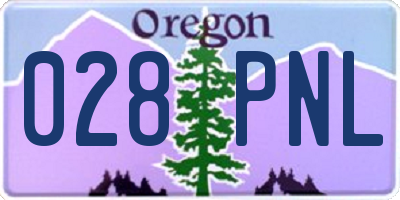 OR license plate 028PNL