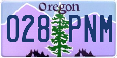 OR license plate 028PNM