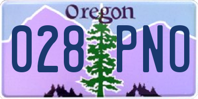 OR license plate 028PNO