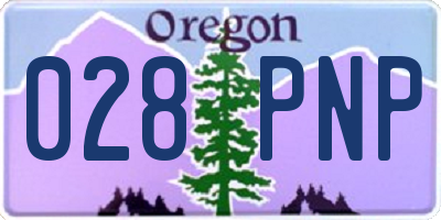 OR license plate 028PNP