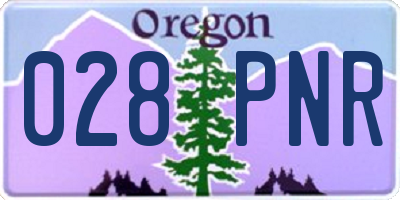 OR license plate 028PNR
