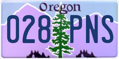 OR license plate 028PNS