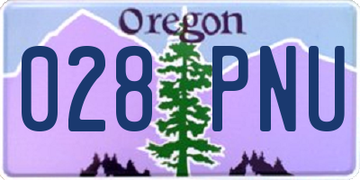 OR license plate 028PNU
