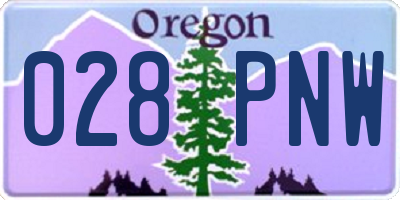 OR license plate 028PNW
