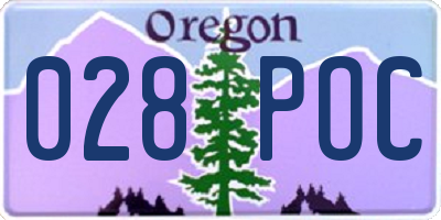 OR license plate 028POC