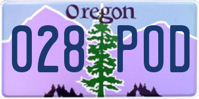 OR license plate 028POD