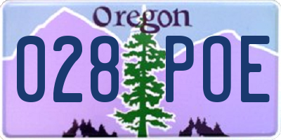 OR license plate 028POE