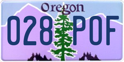 OR license plate 028POF
