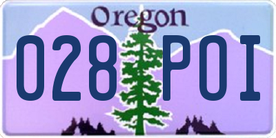 OR license plate 028POI