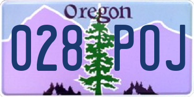 OR license plate 028POJ