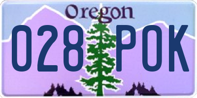 OR license plate 028POK