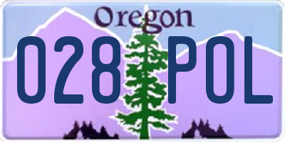 OR license plate 028POL