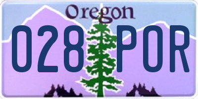 OR license plate 028POR