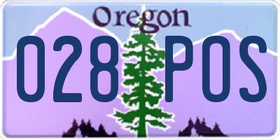 OR license plate 028POS
