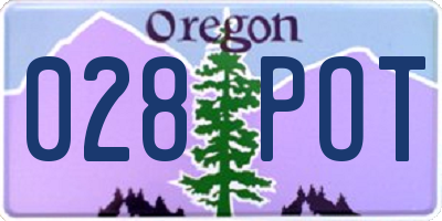 OR license plate 028POT