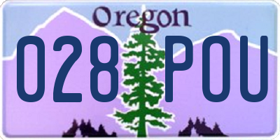 OR license plate 028POU