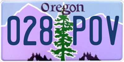 OR license plate 028POV