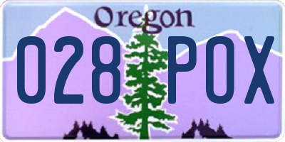 OR license plate 028POX