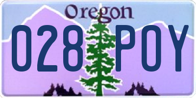 OR license plate 028POY