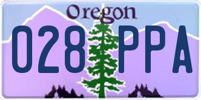 OR license plate 028PPA