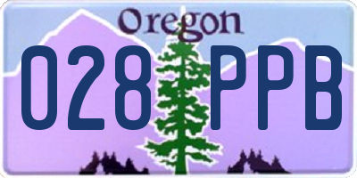OR license plate 028PPB