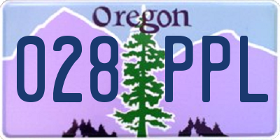 OR license plate 028PPL