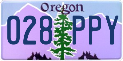 OR license plate 028PPY