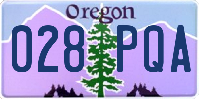 OR license plate 028PQA