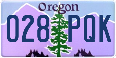 OR license plate 028PQK