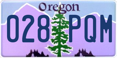 OR license plate 028PQM
