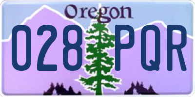 OR license plate 028PQR