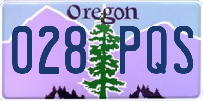 OR license plate 028PQS