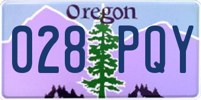 OR license plate 028PQY