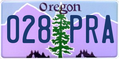 OR license plate 028PRA