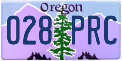 OR license plate 028PRC