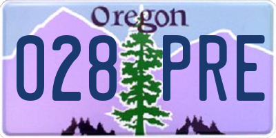 OR license plate 028PRE