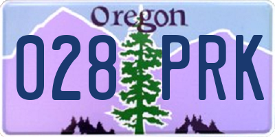 OR license plate 028PRK